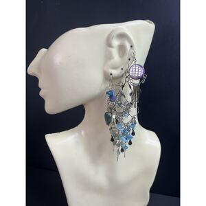 Earrings Lot 05 Pairs Alpaca Silver And Natural Stones From Peru